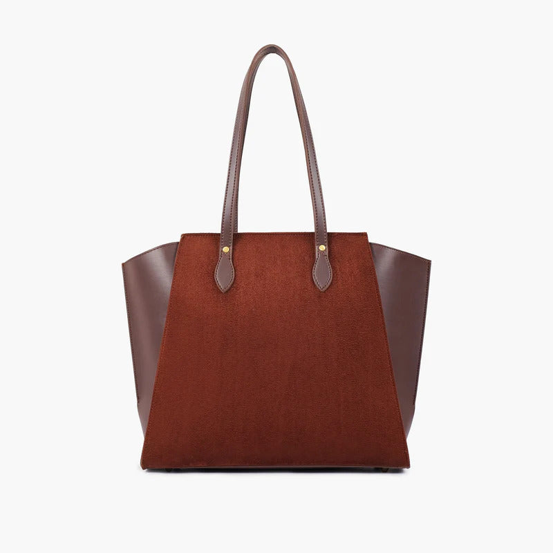 Novabazzar Dark brown suede classic tote bag