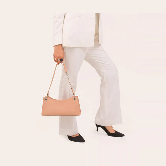 Novabazzar Peach elongated chain handle purse