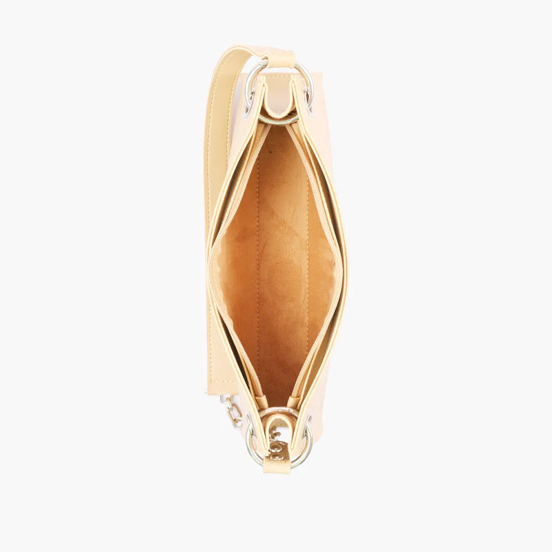 Novabazzar Off-white elongated chain handle purse